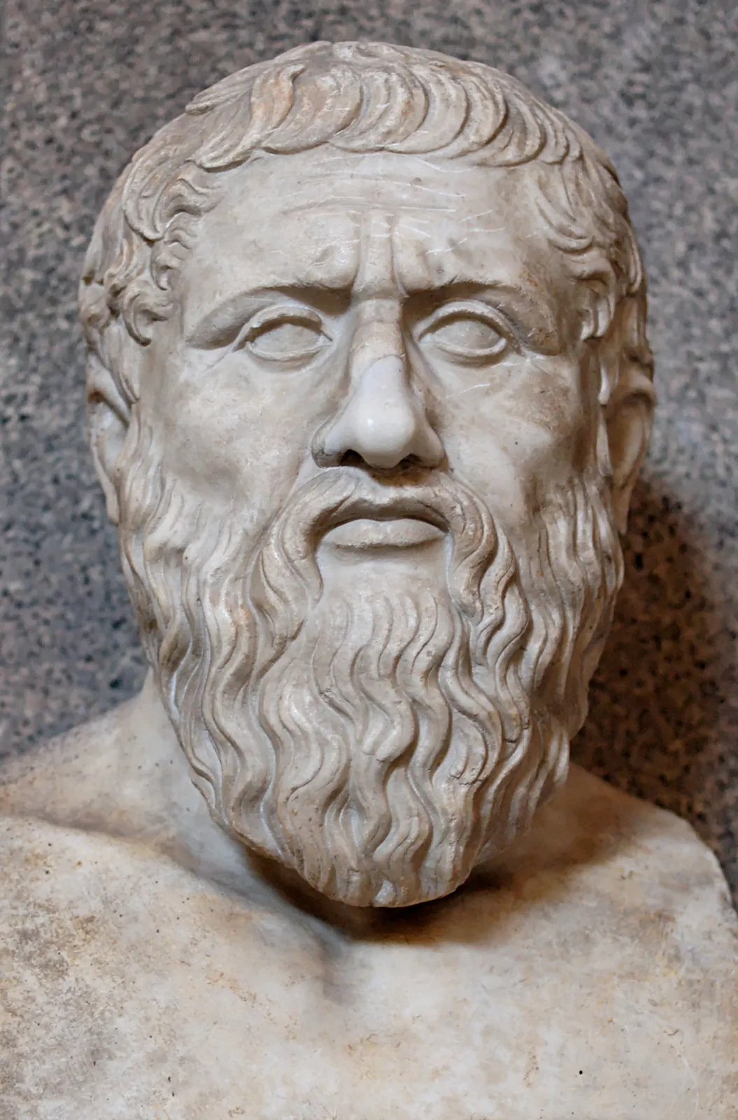Marble herm of Plato, Roman copy after a Greek original from the last quarter of the 4th century BCE, Vatican Pio-Clementino.