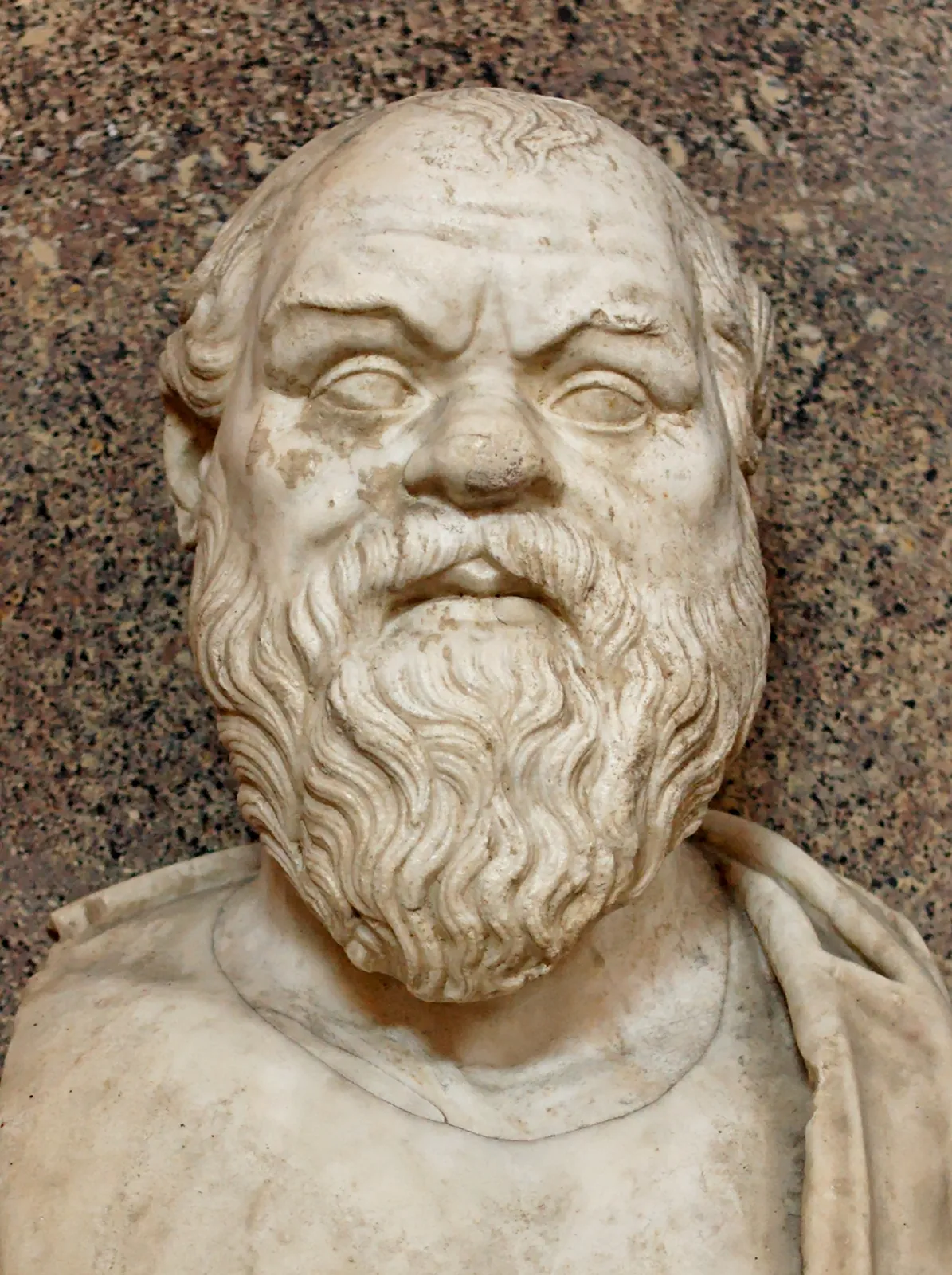 Marble bust of Socrates, Roman copy after a Greek original, Vatican Pio-Clementino.